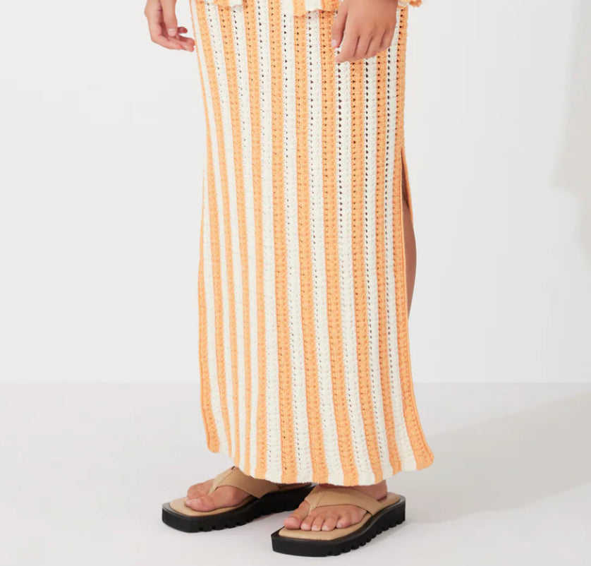 Golden Stripe Cotton Skirt