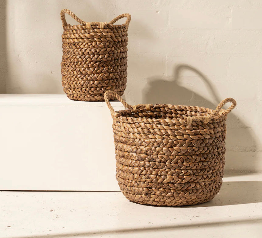 Textural Waterhyacinth Basket Large