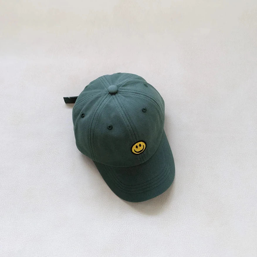 Smiley Embroidery Cap Forest