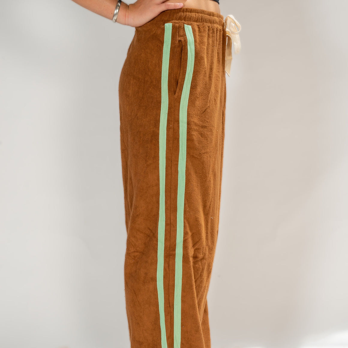 Après Surf Pant Brown with Mint Stripe