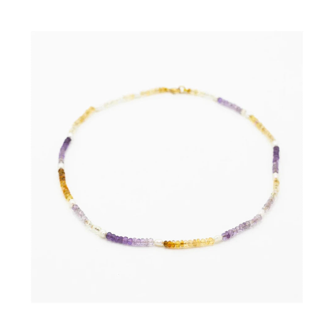 Pania Jewellery Amethyst, Citrine and Pearl Necklace