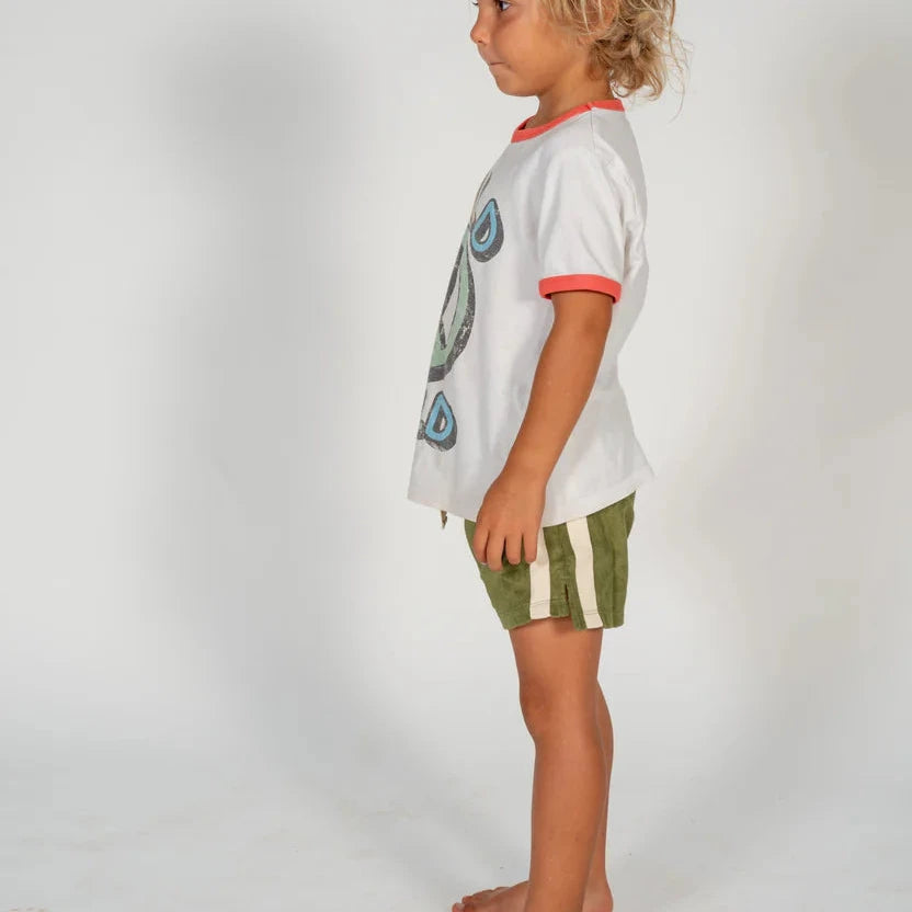 Terry Towelling Mini Shorts Olive