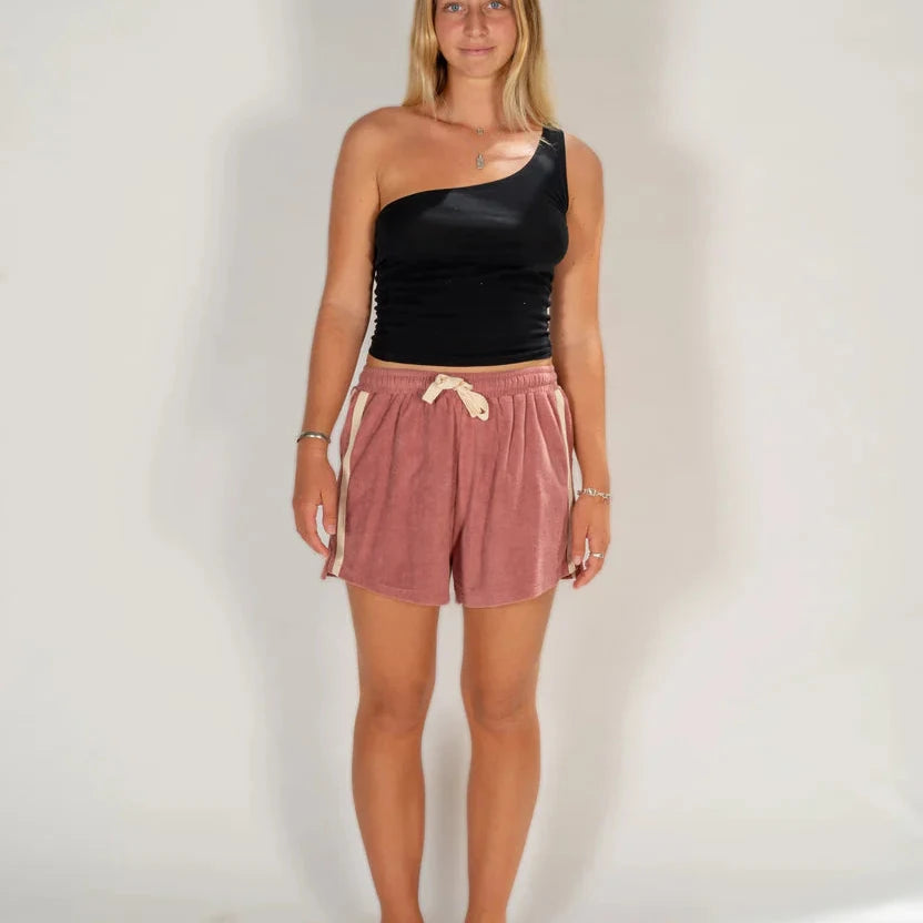 Terry Towelling Shorts Mulberry