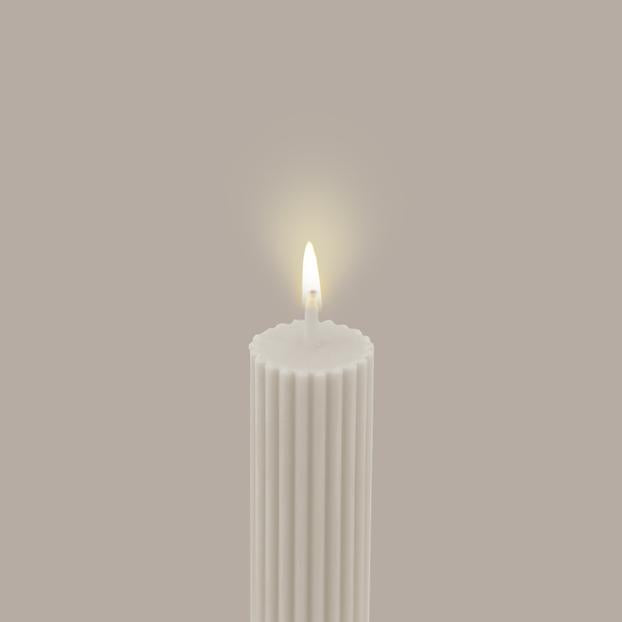 Column Pillar Candle Cream White