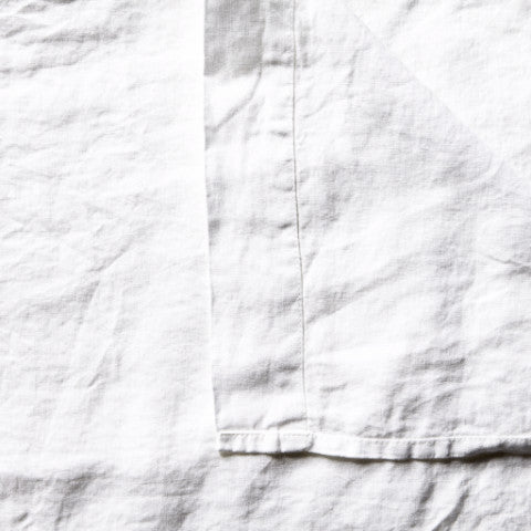 Linen Flat Sheet - Dove Grey, White, Peach & Musk
