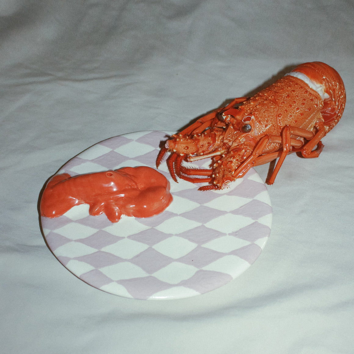 Lobster Incense Plate - RED GINGAM